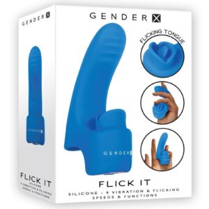 not to mention completely water submersible!Slip the toy over your finger for some targeted play time in 9 speeds and functions with two robust motors that work in unison.  Finger vibe with tongue-flicking base Gently arched