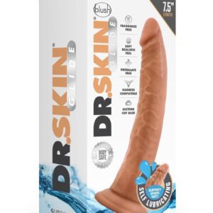 self lubricating toy that only needs a bit of water to get slippery!The Dr. Skin Glide has a sturdy suction cup base that will hold to any flat surface and is harness compatible.Made from body safe TPE