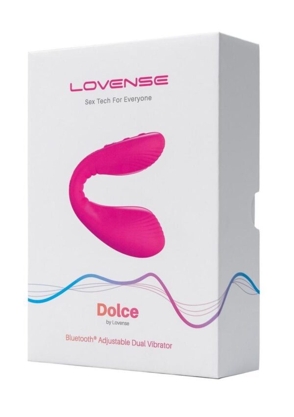 Lovense Dolce App Compatible Silicone Rechargeable Dual Vibrator - Pink - Image 2