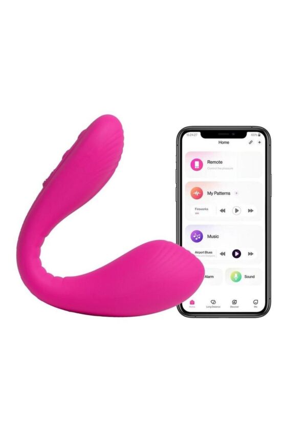 Lovense Dolce App Compatible Silicone Rechargeable Dual Vibrator - Pink - Image 3