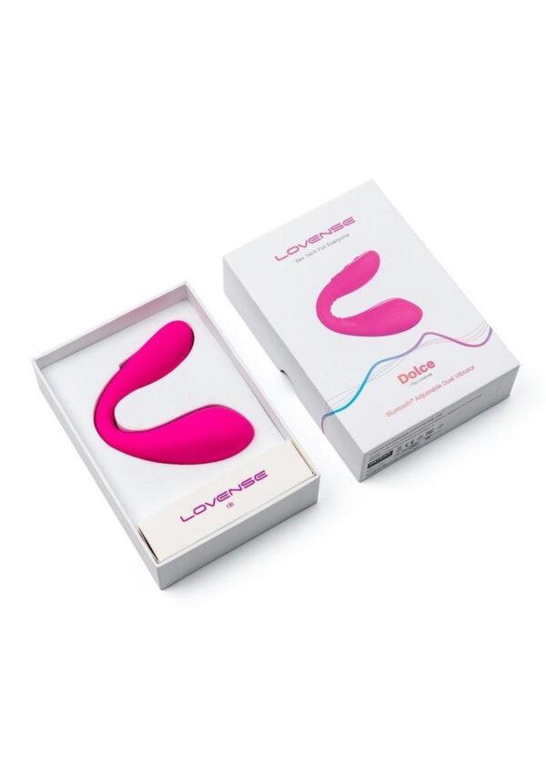 Lovense Dolce App Compatible Silicone Rechargeable Dual Vibrator - Pink - Image 4