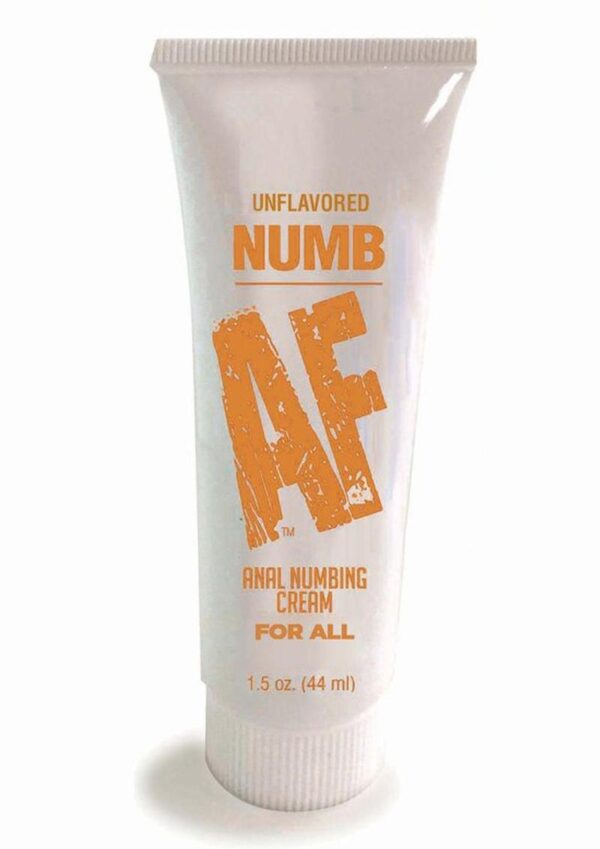 NUMB AF unflavored is specially formulated to make your anal experience more pleasurable. Numb AF anal desensitizing cream gently numbs on contact creating a comfortable sensation for anal play. For best results rub a generous amount around anal opening and wait 5 minutes for full activation before engaging in intercourse. Numb AF - Anal Desensitizing Gel is a pleasure positive product and was created with the intention of creating a more pleasurable and comfortable sexual experience for lovers.