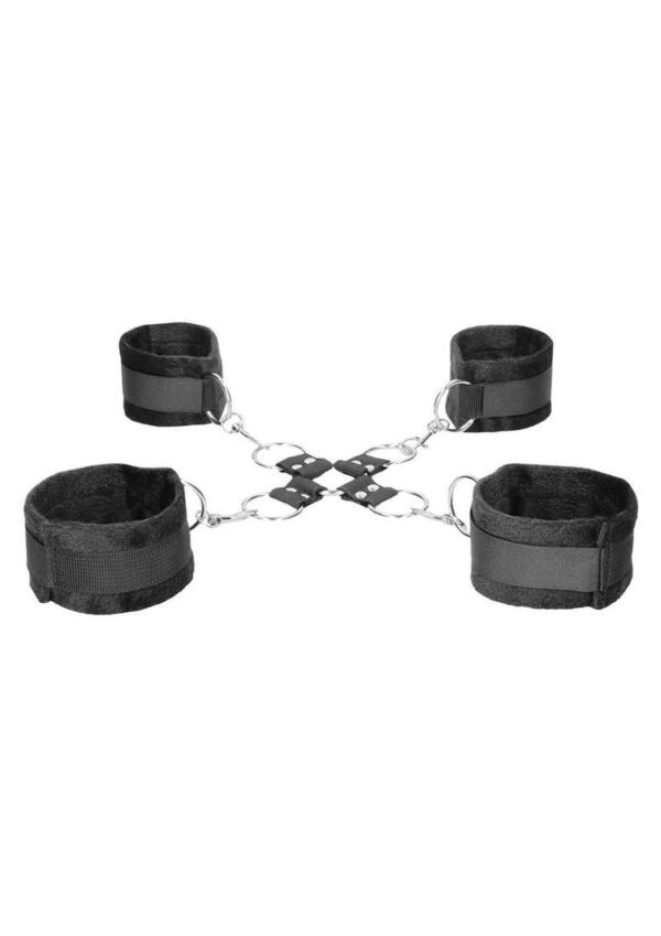 Looking for a cuff that can do it all and made to play hard? Look no further. The comfortable furry hand and leg cuffs easily adjust with velcro to fit snug and tight