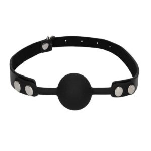 You love a naughty game? Keep you lover quiet with this distinctive ball gag. This gag has quality leather straps with elegant stitching down the length of the straps. The strap has 8 holes to adjust the length. One size fits all. Use this toy on its own
