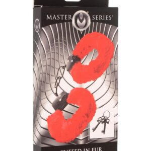 red cuffs are soft and sensual against your lover`s wrists. The strong