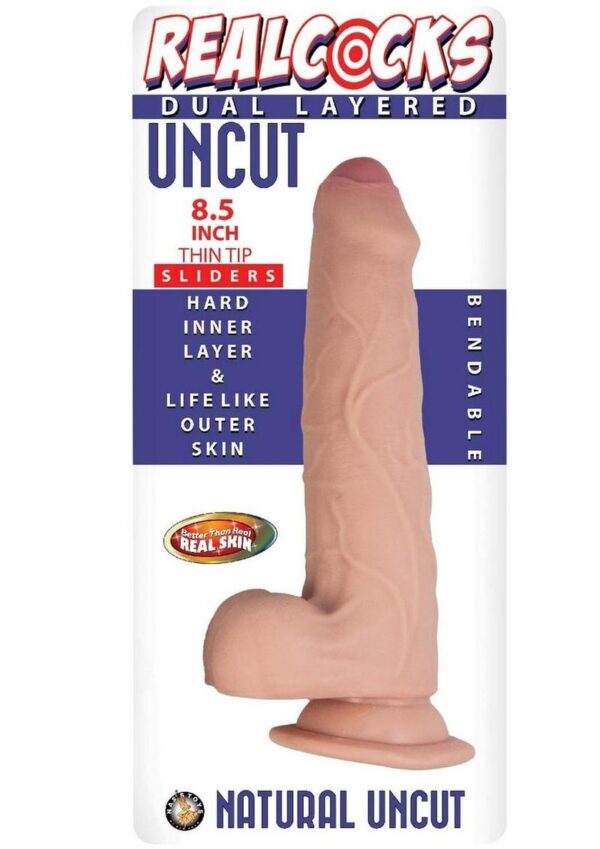 uncircumcised penis; but are bendable and feature life-like dual-density sliding skin. &amp;#xa0;Gently stroke up and down to slide the skin up and over the head of the penis just like the real deal! &amp;#xa0;The strong
