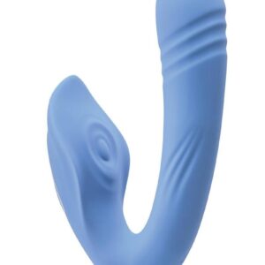 a gently curved main shaft ends with a swelled textured head that vibrates and stretches for an erotic life-like feel while the tapping shaft treats your external erogenous zones to a lit-up pulsing beat that just wonandrsquo;t quit! Both powerful motors feature 7 speeds and functions to wow your body andndash; even underwater as itandrsquo;s completely submersible. Rechargeable and easy to clean.   Thrusting