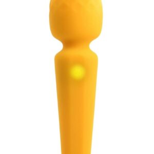 Go for the gold! This powerful and stylish deep yellow wand is fully blanketed in body-safe creamy smooth liquid silicone which means you can take it into the shower or bath with you as itandrsquo;s fully submersible. Enjoy the erotic diamond-textured chunky head as it flexes and sways to move with your body and ramp up your experience to ten speeds and functions for sensational targeted pleasure where you crave it most. USB rechargeable andamp; easy to clean.  Liquid silicone flexible wand vibrator Ideal for targeted stimulation  Diamond textured wand head 10 powerful vibrating speeds andamp; functions Made from soft andamp; creamy liquid silicone LED light illuminates buttons when in use Height: 6.69