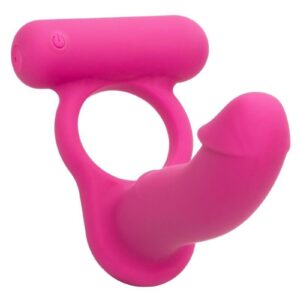 Triple the pleasure in the bedroom when you slip into the Silicone Rechargeable Double Diverandtrade;. While the stretchy ring holds you tight
