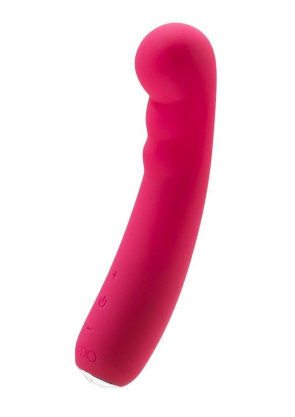 Midori rechargeable G-Spot vibe boasts 10 powerful vibration modes with 6 intensity levels. Made of velvety smooth silicone with a flexible