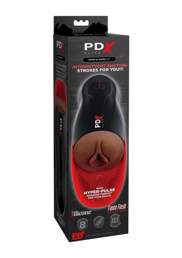silicone diaphragm to create the most intense massage therapy for your balls you will ever experience! Simultaneously turn up the intensity with the additional vibrator and get ready to explode in ecstasy!The PDX ELITEandreg; Fuck-O-Matic 2andtrade; elevates masturbation with powerful suction-action for the ultimate stroker experience. Itandrsquo;s a perfect storm of sensation for heightened solo sex sessions that can be customized to your personal moods! Get ready for explosive hands-free vibration surrounding your balls with rows and rows of soft pleasure nubs. Your ultimate masturbation experience is ready when you are! Our exclusive andldquo;Hyper-Pulseandrdquo; design concentrates intense stimulation at the base of the balls. A powerful motor drives the soft