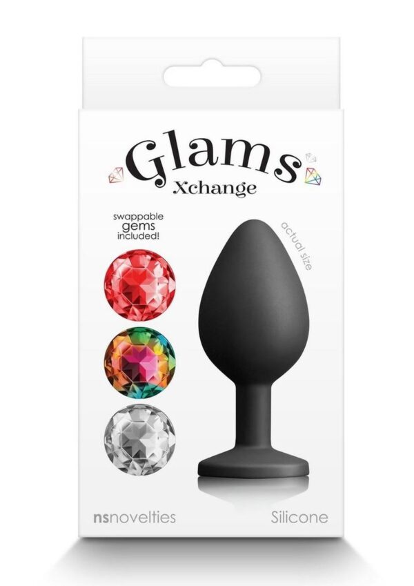 Glams Xchange Round Silicone Anal Plug - Medium - Black - Image 2