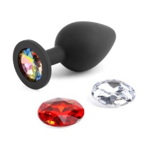 Match your mood and your booty with Glams Xchange. A fashionable accessory to entice and romance. Made from premium grade silicone featuring three interchangeable colorful gems.