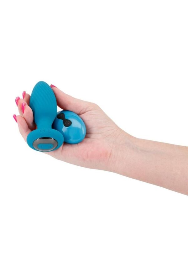 Inya Alpine Rechargeable Silicone Anal Plug with Remote Control - Teal - Image 3