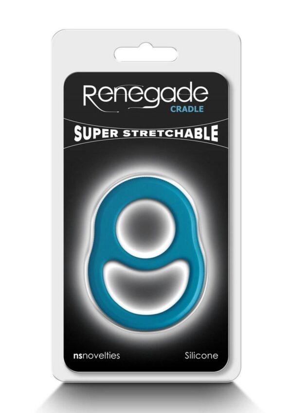 Renegade Cradle Silicone Cock Ring - Teal - Image 2