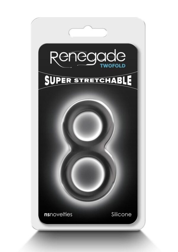 Renegade Twofold Silicone Cock Ring - Black - Image 2