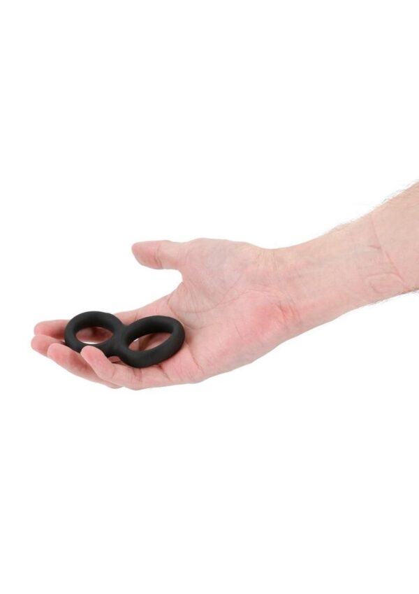 Renegade Twofold Silicone Cock Ring - Black - Image 3