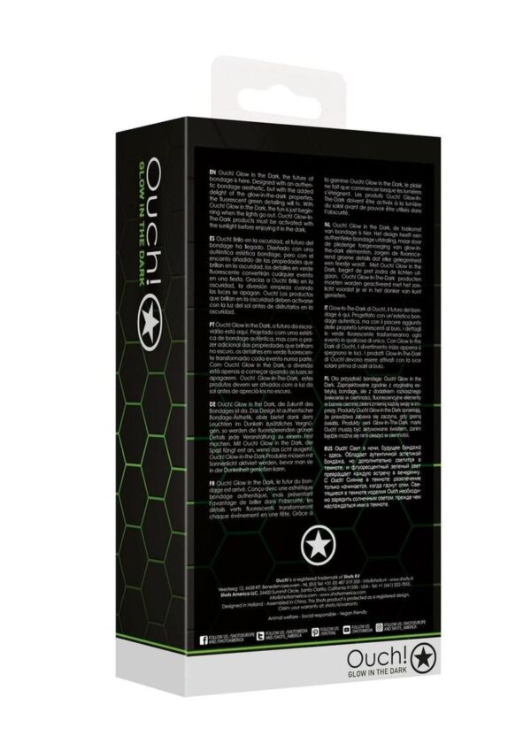 the fluorescent green detailing will turn every event into a part. With Ouch! Glow in the Dark