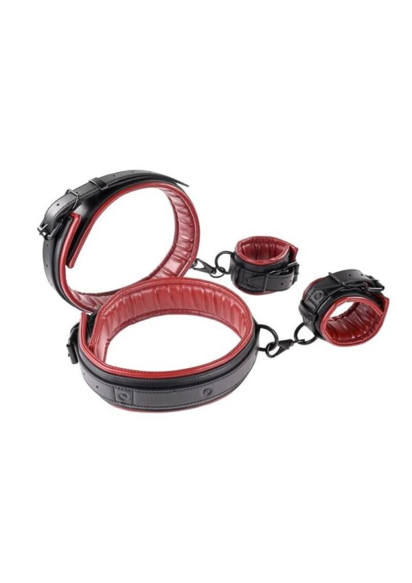 Saffron Thigh and Wrist Cuff Set - Red/Black - Image 4