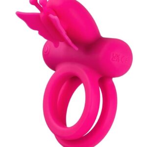 Stretchy and comfortable vibrating couples enhancer with dual support and fluttering wings to tease and tantalize. 12 intense functions of vibration
