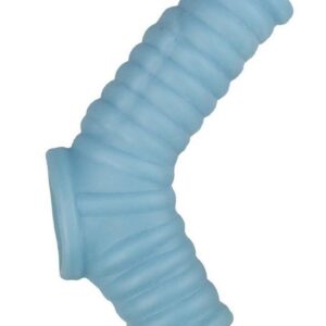 Looking for an extra assist in the bedroom? Let the Vibrating Ribbed Fit Power Sleeve add an extra 45% in girth while gently cradling your erection and pushing it forward.andnbsp;The super soft and stretchy material has a natural skin-soft feel with ribbed texture detailing for extra stimulation for the receiving partner. Each thrust will deliver extra stimulating ribbed texture that will drive your partner wild! This one-size-fits-most penis extender is sure to make you the ultimate pleaser in the bedroom. Send Your partner soaring to further heights of ecstasy