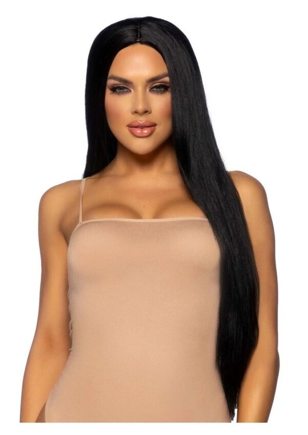 Leg Avenue Long Straight 33 Center Part Wig - OS - Black - Image 2