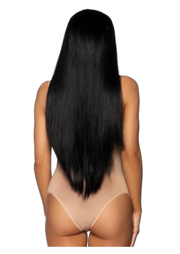 33 Long Straight Center Part Wig. O/S BLACK