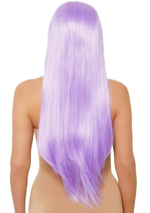 33 Long Straight Center Part Wig. O/S LAVENDER