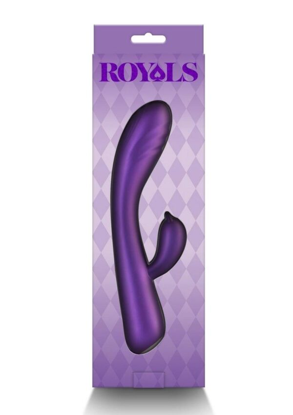 Royals Dutchess Rechargeable Silicone Rabbit Vibrator - Purple - Image 4