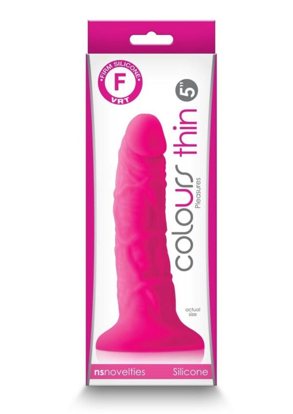 Colours Pleasures Silicone Thin Dildo 5in - Pink - Image 2