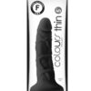 Colours Pleasures Silicone Thin Dildo 5in - Black - Image 2