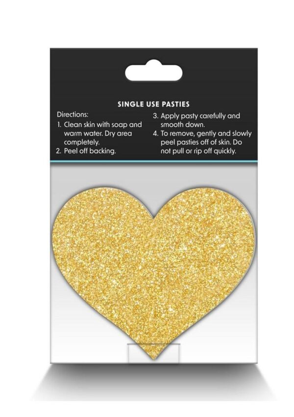 Pretty Pasties Glitter Hearts - Black/Gold - Image 3