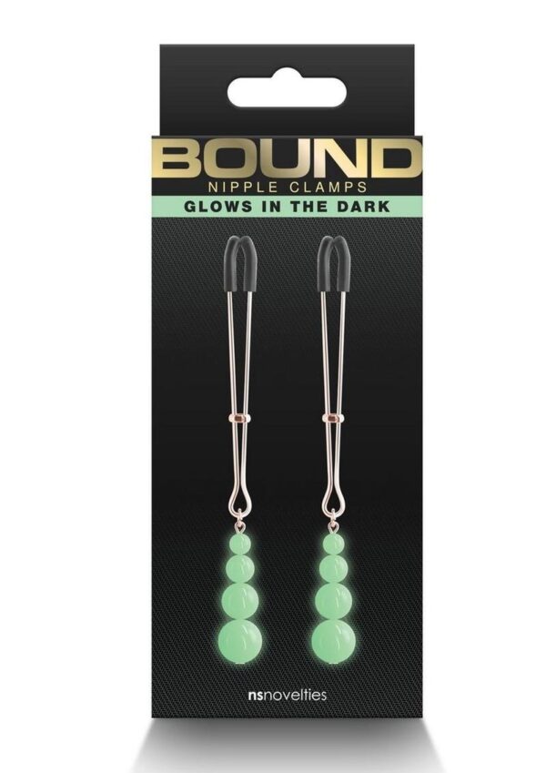 Bound`s clamps feature silicone tips for a better comfort and fit. Glows in the dark.
