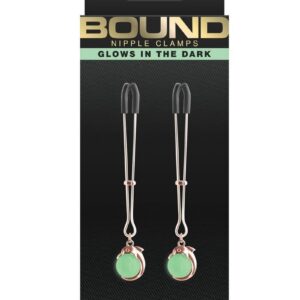 Bound`s clamps feature silicone tips for a better comfort and fit. Glows in the dark.