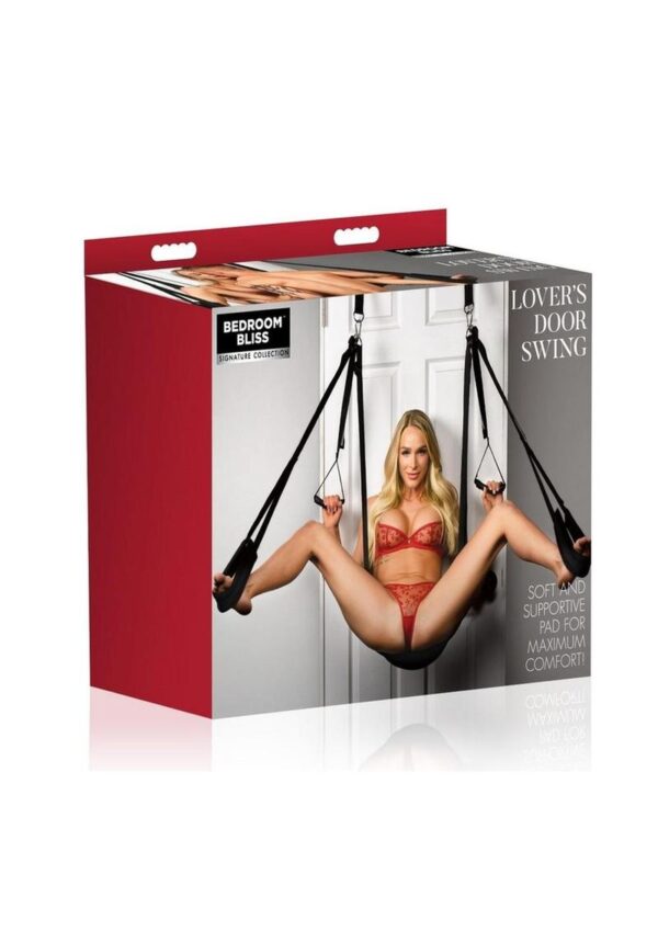 legs and bottom to comfortably rest your weight on. Easily adjust the straps for a height that works for both of you and explore weightless ecstasy when you get to hit new spots and angles with ease! It`s easy to hook this swing over a door or onto a swing stand and supports up to 300 lbs! After use
