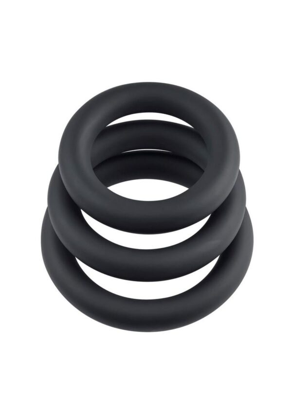 Prolong andamp; strengthen your erection with soft and stretchy silicone penis rings that gently restrict blood flow for a uniquely sensual experience. Each size delivers a different intensity. Specs:  3-piece penis ring set Small: inner diameter: 1.33 Medium: inner diameter: 1.5 Large: inner diameter: 1.75 .37 thick Made from phthalate andamp; latex-free silicone Waterproof