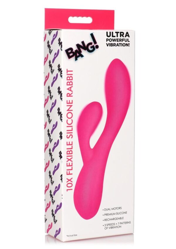 the rabbit arm stimulates your clitoris for dual stimulation! Enjoy 3 speeds and 7 patterns from two different motors that double your pleasure both inside and out! Made out of silky smooth