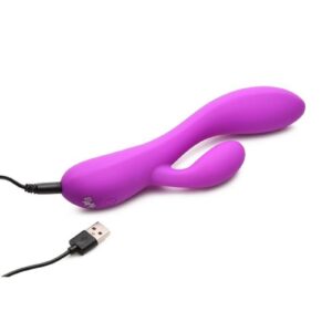 Give yourself more than just surface level pleasure. Indulge in passion with this rabbit vibrator! The shaft is flexible and gently parts your lips to fill you up and send satisfying vibrations inside. As you bring it inside