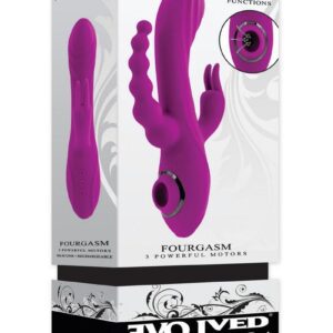 this versatile toy features four points of stimulation with 3 independently operated motors. A gently curved main center shaft boasts grooved textures and 10 speeds and patterns of vibration