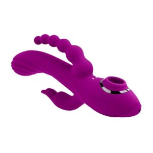 while a rabbit stimulator and slim beaded shaft have their own intense motor at the base. Last but not least is the oval suction orifice in the handle of the toy that sucks in 3 different speeds with its own control button. Magnetic rechargeable