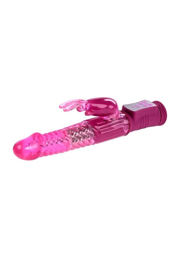 delivering the ultimate dual pleasure experience. Specs:  4-speed duo-direction rotating shaft with spinning beads 8 speeds and patterns in rabbit stimulator 9 length