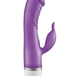 Stimulate multiple erogenous zones at once with the Nasstoys Beat Tickler Vibe. This silky-smooth sex toy is made from 100% body-safe silicone. The gently curved shaft and easy-to-grip handle are perfect for massaging the G-spot or the P-spot. This toy is also anal-safe because the external stimulator act as a flared base for safety. Enjoy the realistic shape of this rabbit vibrator.The head is lined with softly textured ribs that help create a satisfying pop when pulled in and out of the vagina or rectum. The external attachment features a flicking tongue that offers incredible fluttery sensations.andnbsp;andnbsp;Incredibly Smooth and Made of 100% Silicone