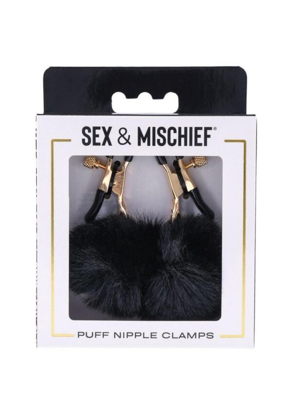 rubber tipped clamps provide tension to take your nipple play to the next level while the puffs tickle with every playful movement. Clamp them to your fingertips to give a subtle and frisky twist to exploring your partner`s body!andnbsp;               Fully adjustable clamps for customizable tension           Rubber tipped for gentle and secure comfort               Soft faux fur puffs to tease with useandnbsp;