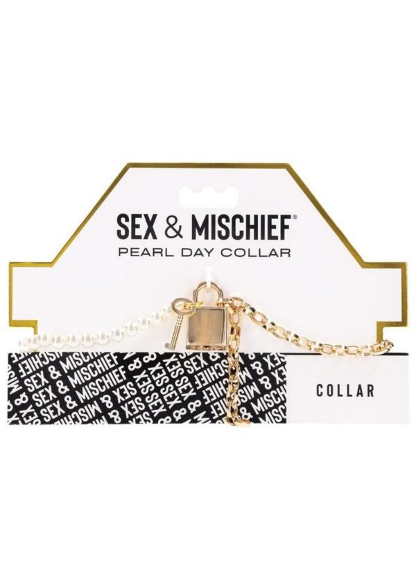 Sex and Mischief Pearl Day Collar - White/Gold - Image 2