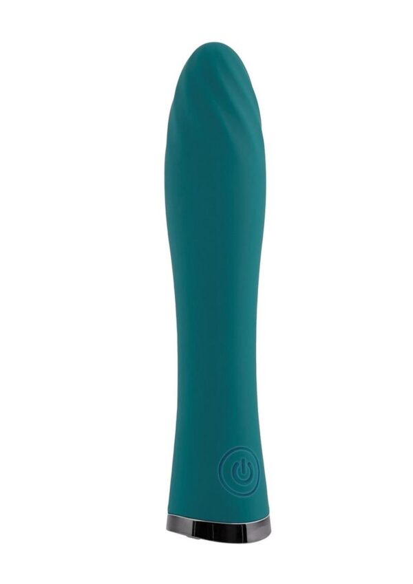 rechargeable and easy to clean.  Powerful 5-speed mini vibrator Single swirly-textured bulbous shaft 5 vibrating speeds andamp; patterns Made from creamy smooth silicone Detail made with black chrome-finished ABS plastic Button lights up when in use Height: 5.11