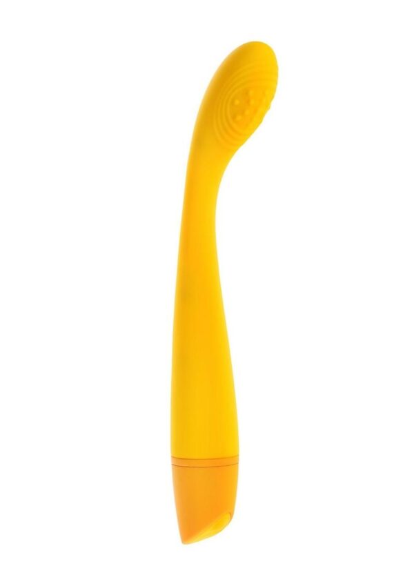 Enjoy effortless G-spot stimulation with this slim vibe specifically designed to reach that famously satisfying spot. The gently curved shaft is flexible and textured at the head to enhance your pleasure experience. Specs:  10 vibrating speeds andamp; patterns Made from phthalate andamp; latex free silicone