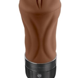 This life-like stroker not only sucks and vibrates with two powerful independent motors