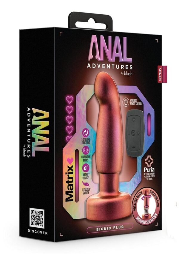 thoughtfully designed remote-controlled anal rimming plug enveloped in a shimmering iridescent finish is designed with its 5 rows of rotating anal beads to stimulate the sensitive nerve endings in the anus