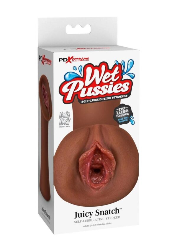 because this stroker is dripping wet with excitement! Get ready for an unforgettable stroking session when you stick your dick deep inside the Wet Pussies Juicy Snatch stroker. Itandrsquo;s self-lubricatingandmdash;which means that all it takes is a little water