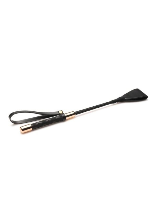 Add a sturdy crop to your collection and always have a wicked tool on hand for spankings and kinky play! This riding crop delivers a sharp and certain bite for when you want to kiss your partner with a touch of delightful pain. Made out of vegan friendly leather